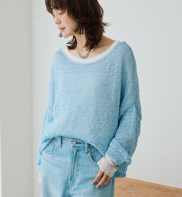  「予約【ご好評につき新色追加！】テープヤーンボートネックニット」|ニット・セーター|