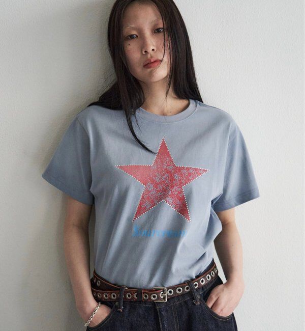  「【UNISEX】SourcreamラインストーンスターグラフィックTEE」|Tシャツ・カットソー|サックスブルー