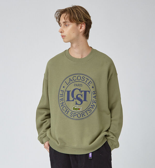 ABAHOUSE「【LACOSTE / ラコステ】サークルグラフィック クルーネックスウェット」|スウェット・ジャージ|カーキ