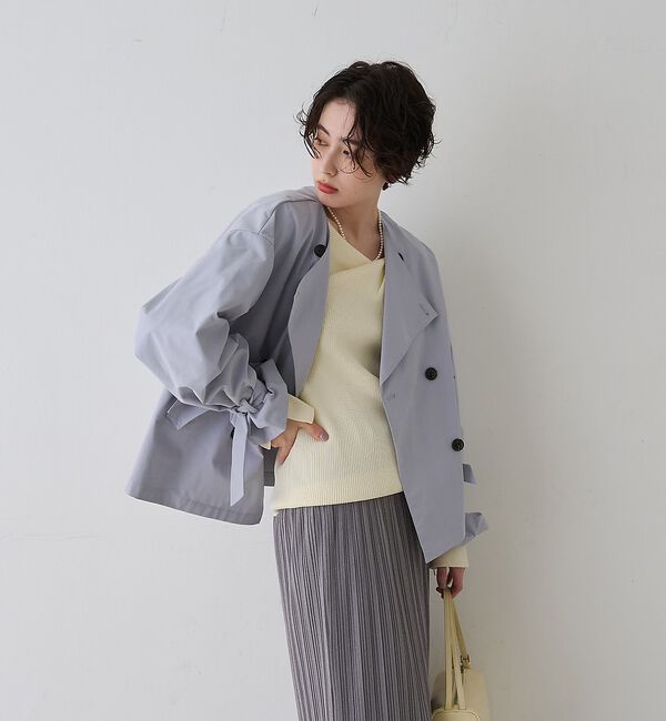 Rouge vif「【一部店舗限定】ドレープスリットスリーブリブニット」|ニット・セーター|