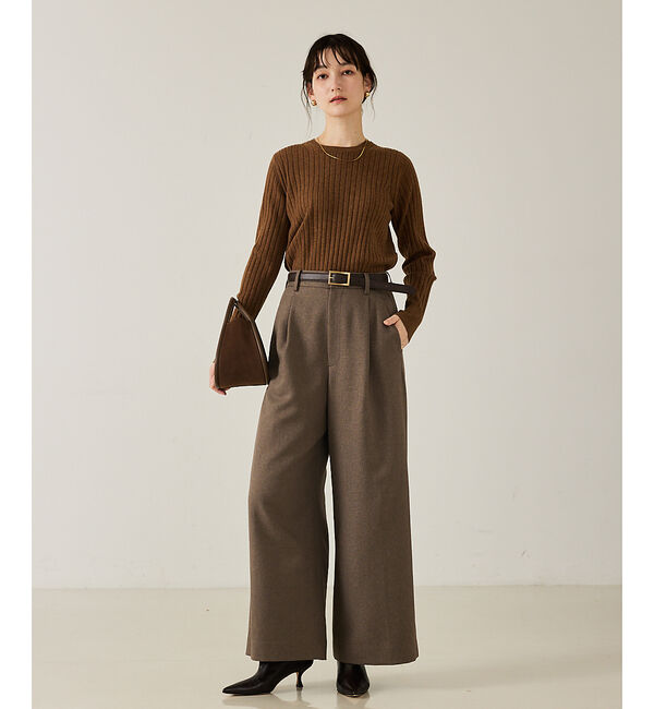qualite「ご好評につき再入荷！【新色追加！25AW】アシメスヌードリブニット/スヌード取り」|ニット・セーター|
