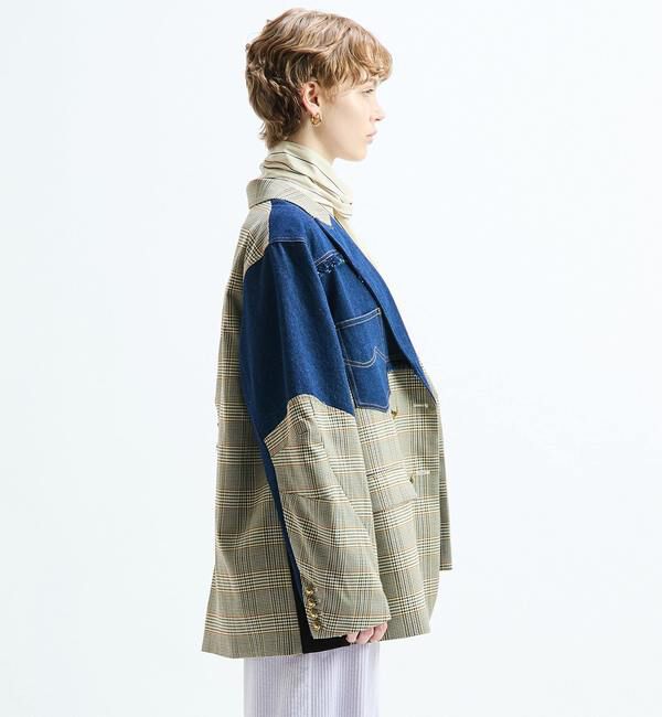 SOFFITTO「《別注》【AULA AILA/アウラ アイラ】CHECK DENIM COMBONATON JACKET」|テーラードジャケット|