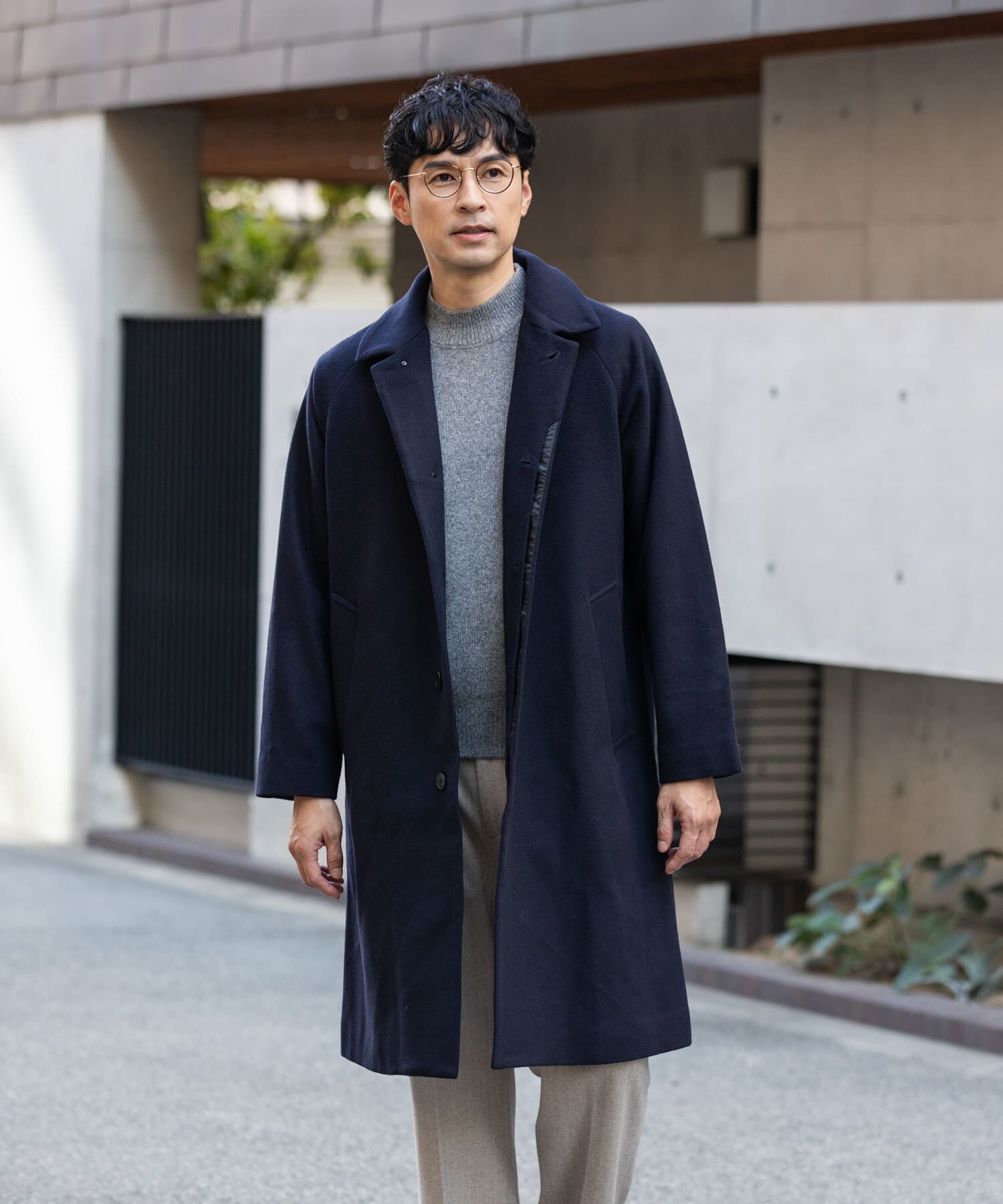 URBAN RESEARCH ROSSO「スーパー100 オーバーバルマカンコート」|ステンカラーコート|