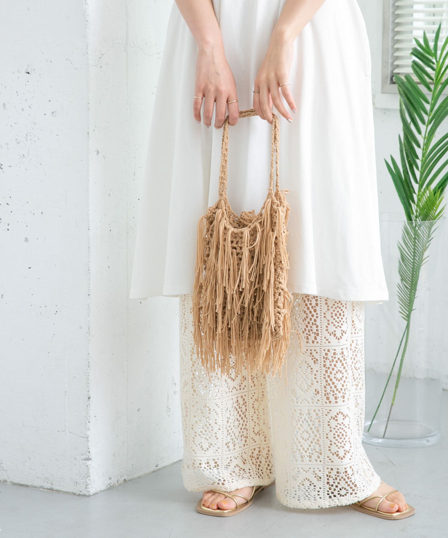  「フリンジニットBAG」|ハンドバッグ|