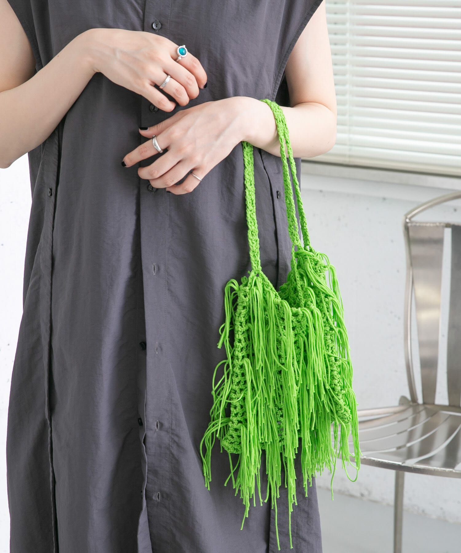  「フリンジニットBAG」|ハンドバッグ|