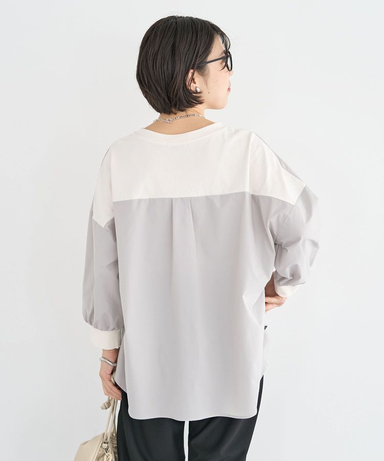 Green Parks「7分袖サイドシャーリングドッキングプルオーバー」|Tシャツ・カットソー|