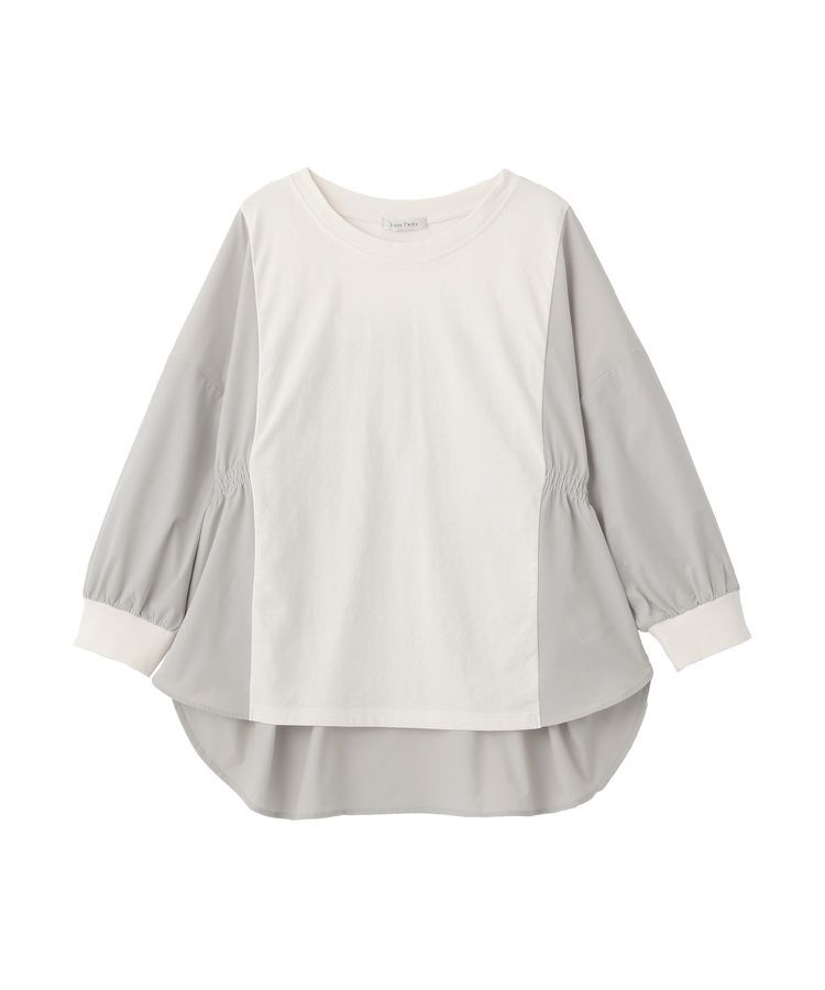 Green Parks「7分袖サイドシャーリングドッキングプルオーバー」|Tシャツ・カットソー|