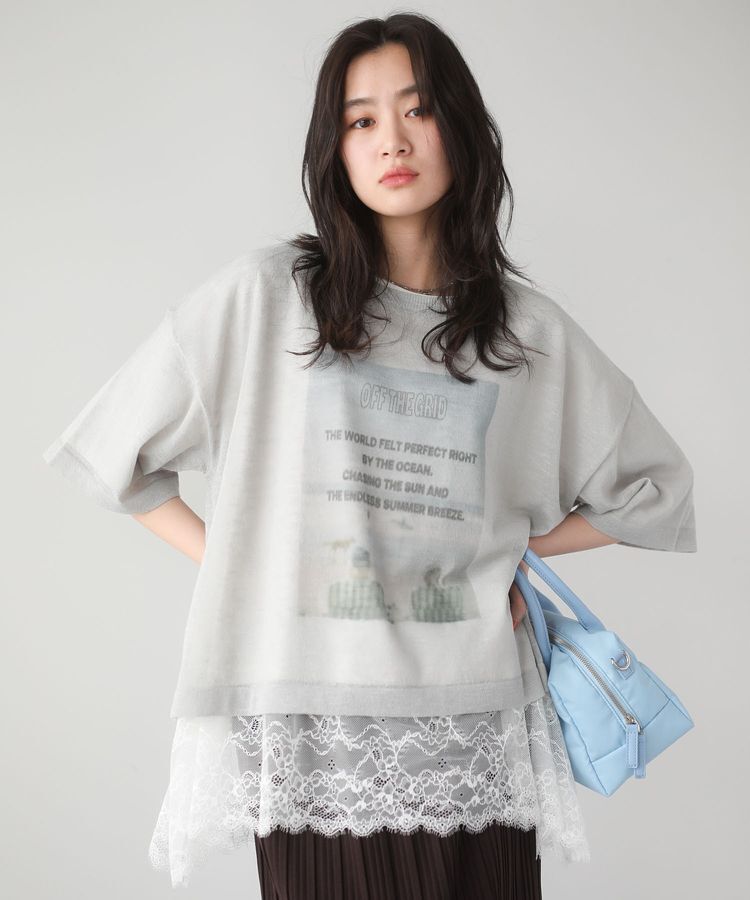 Green Parks「裾イレヘムレースプルオーバー」|Tシャツ・カットソー|