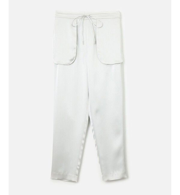 allureville「【セットアップ対応可能】シルキーサテンイージーパンツ」|チノ|ライトグレー