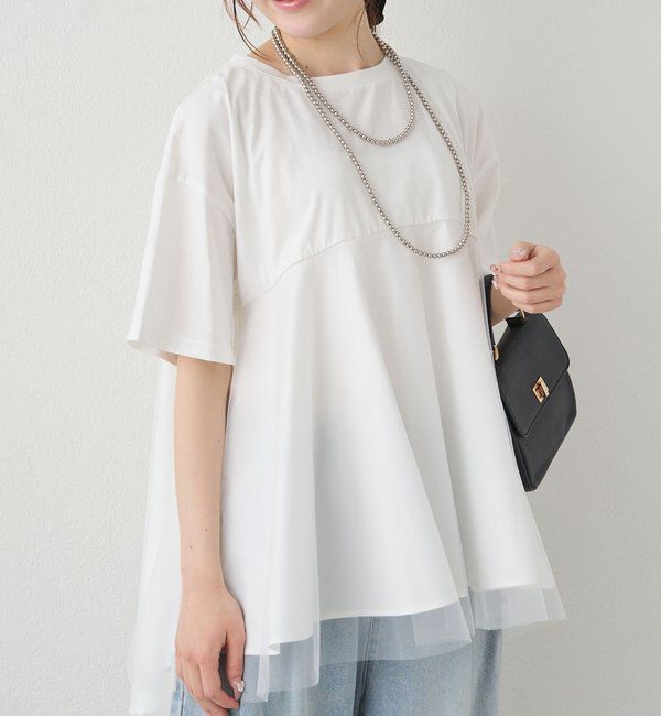  「《リバイバル》【WEB限定/Du noir】チュールドッキングTシャツ」|Tシャツ・カットソー|オフホワイト