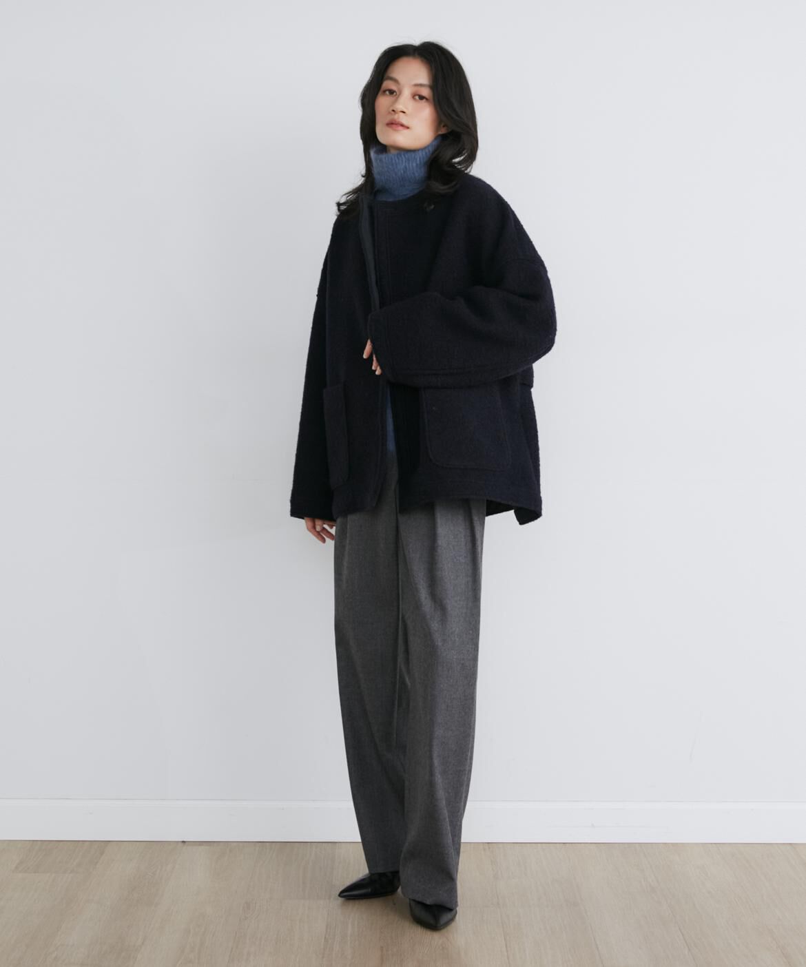 INED「TOURNIERツィードハーフコート《la veille by SUPERIOR CLOSET》」|ピーコート|