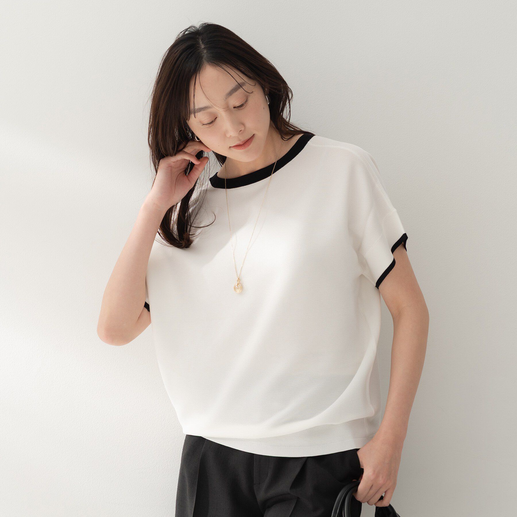 UNTITLED「【古畑星夏さん着用/11色展開/体型カバー】前後2WAYフレンチスリーブニット」|ニット・セーター|
