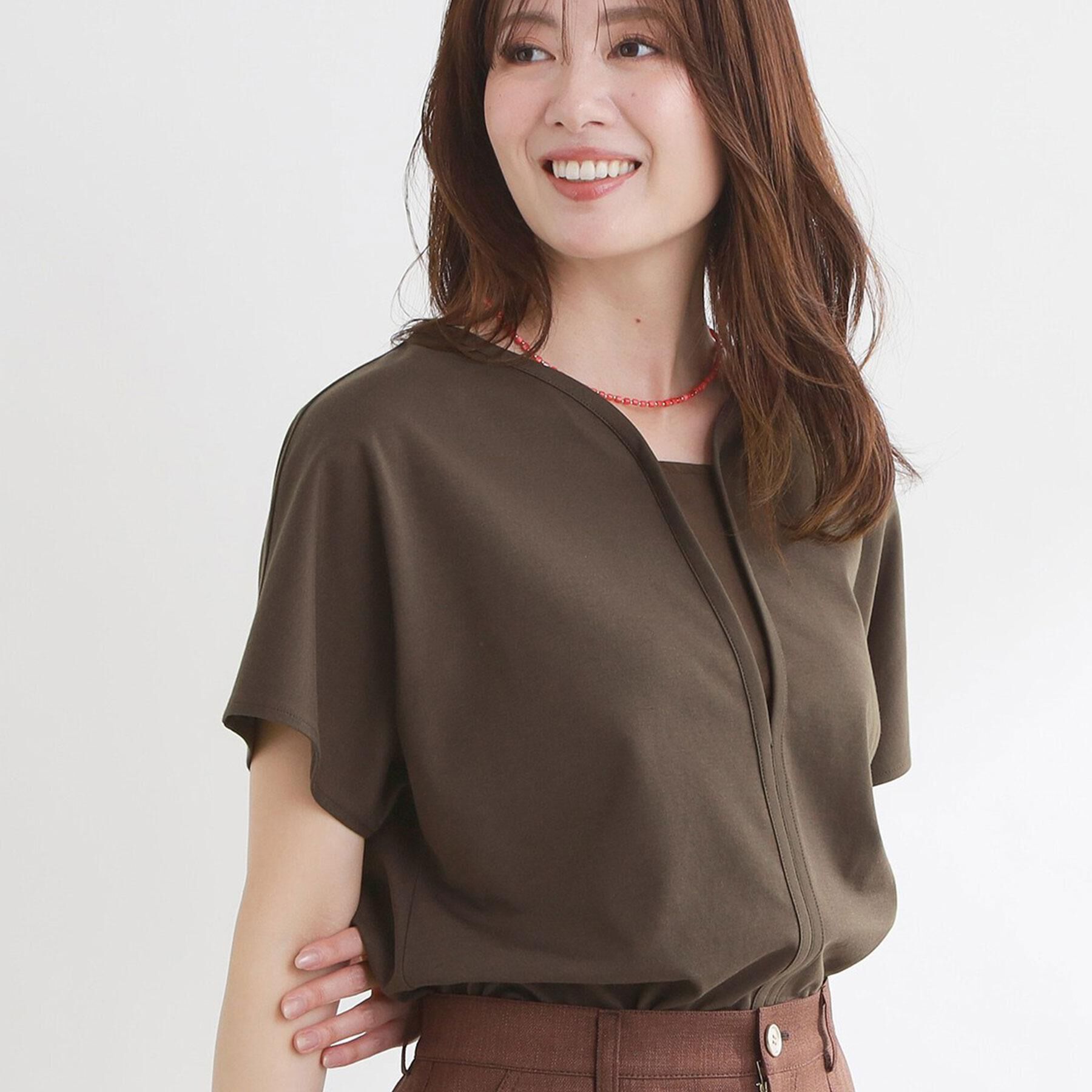 Reflect「【UVカット／接触冷感／吸水速乾】フレアスリーブプルオーバージャージ」|Tシャツ・カットソー|ブラウン(043)