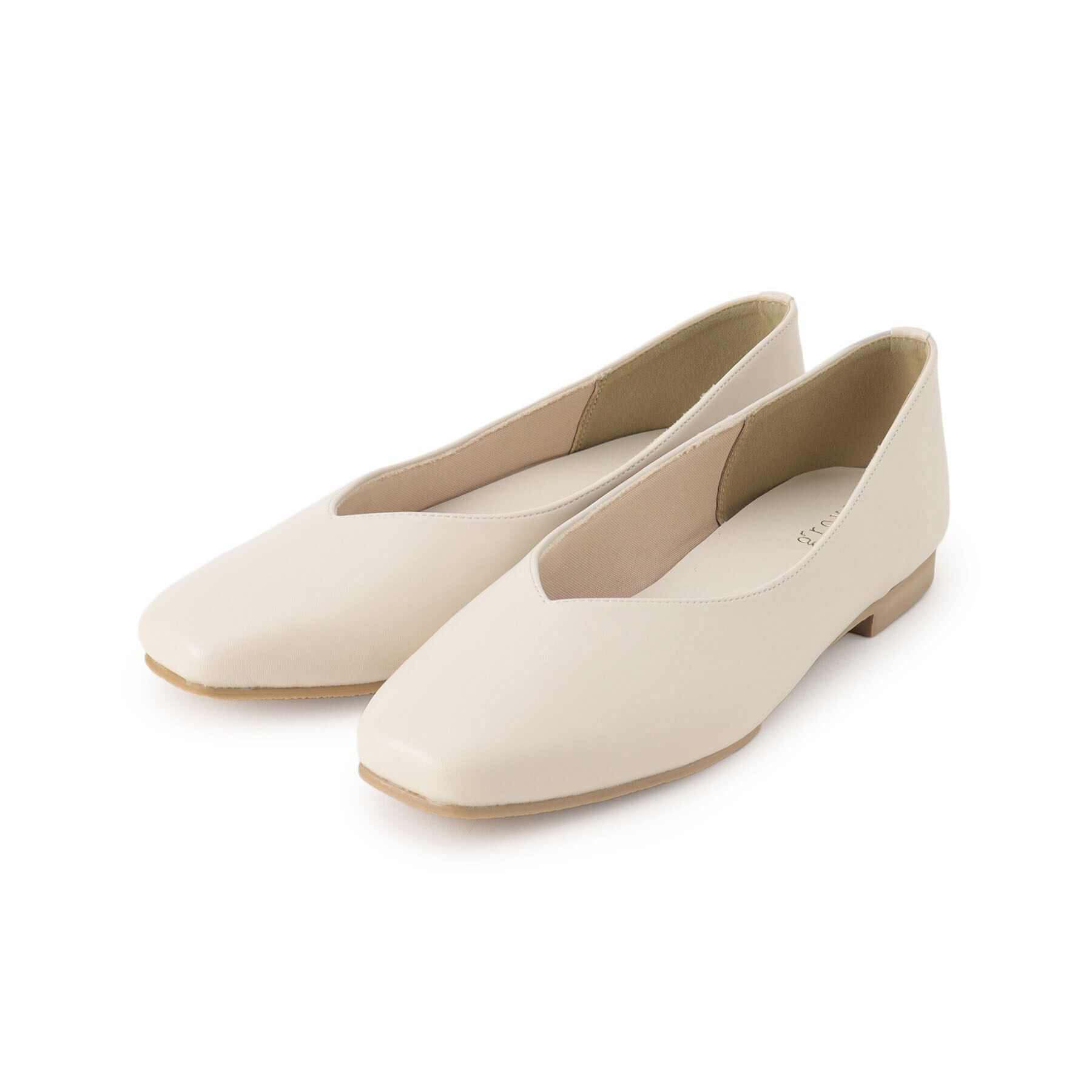 grove「【人間工学】つつまれフィットスクエアトゥフラットパンプス【入卒対応可】」|その他|ライトベージュ(05