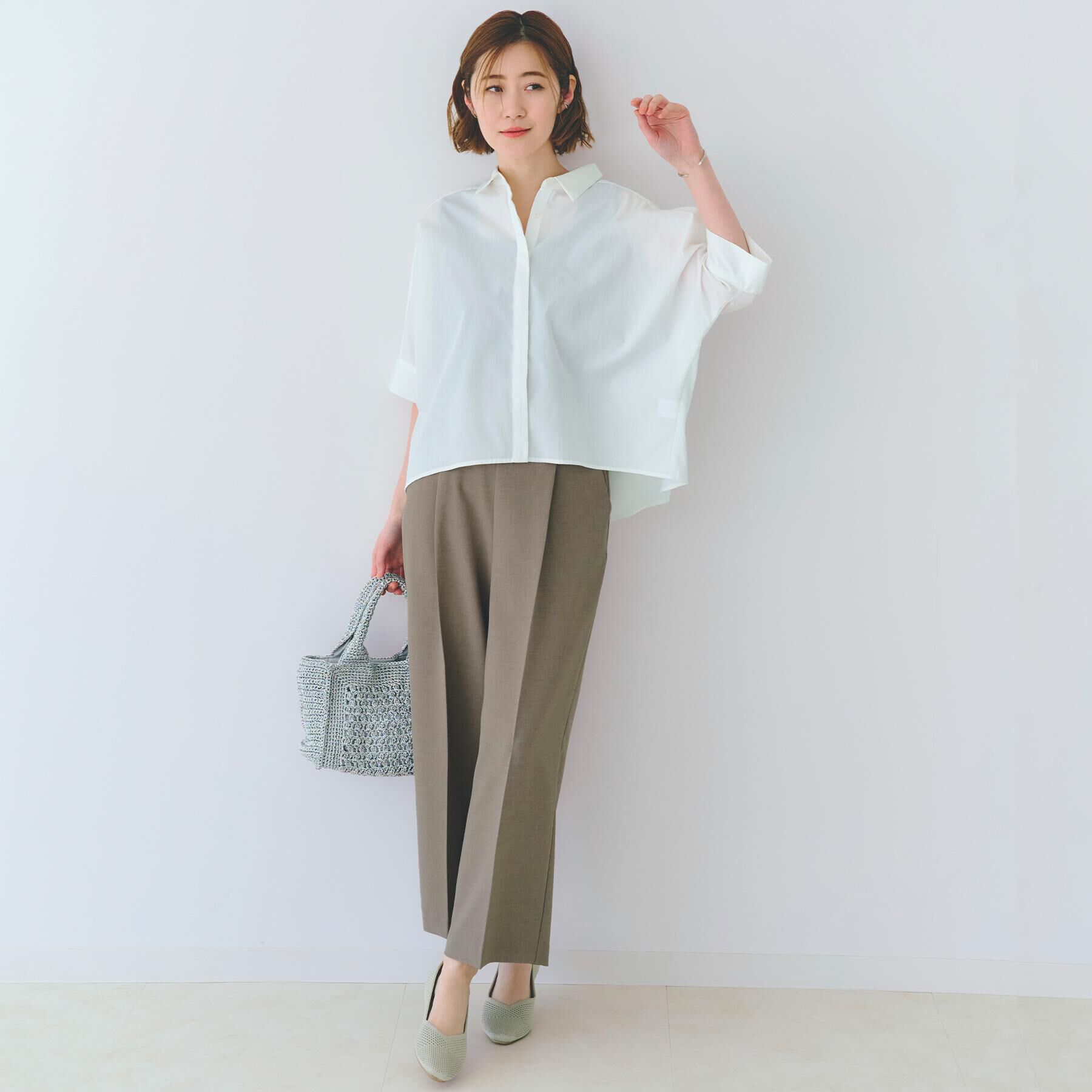 grove「【夏に嬉しい機能付き】ドルマンクロップドシャツ」|シャツ・ブラウス|