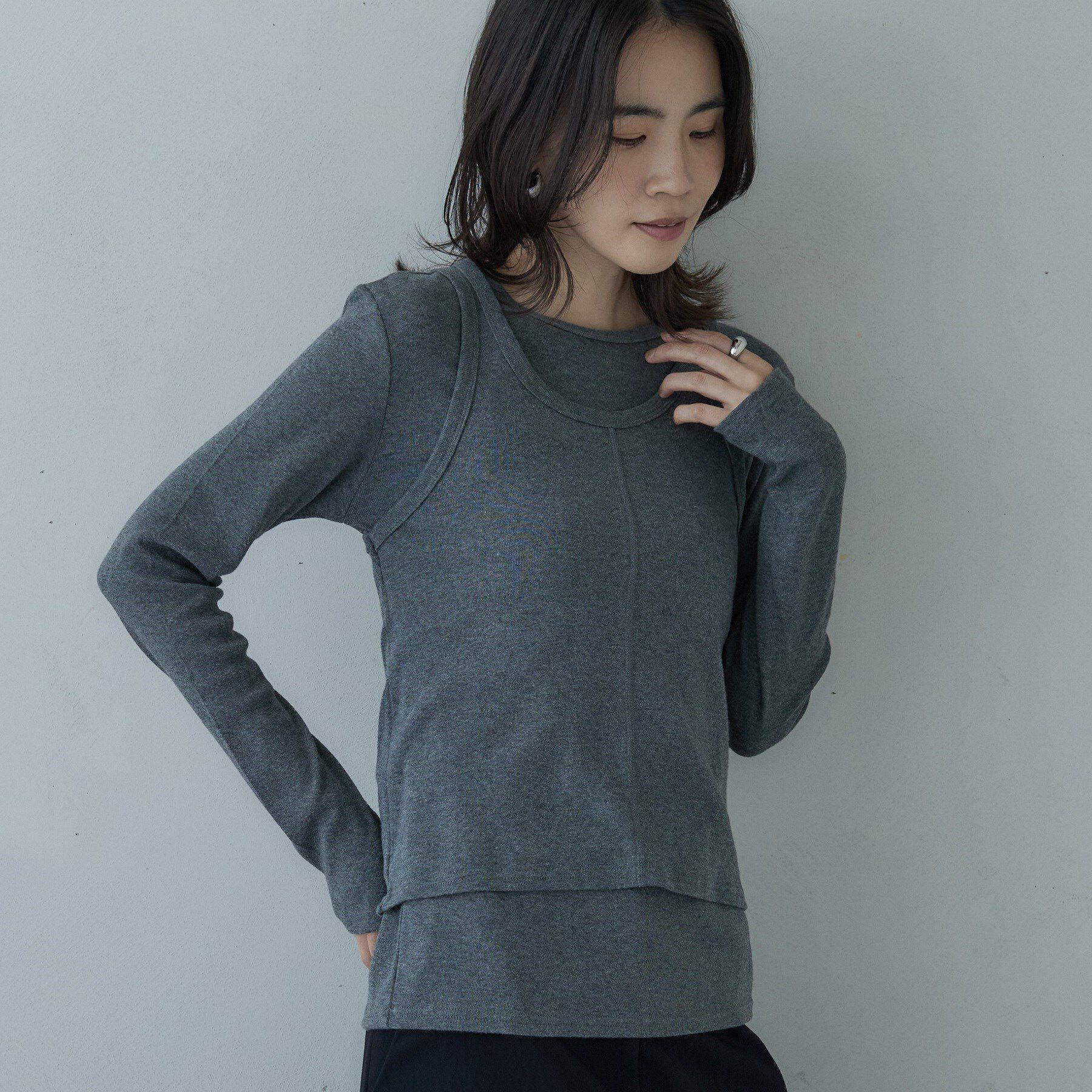 GALLEST「タンクレイヤーフライスカットソー」|Tシャツ・カットソー|チャコールグレー(0