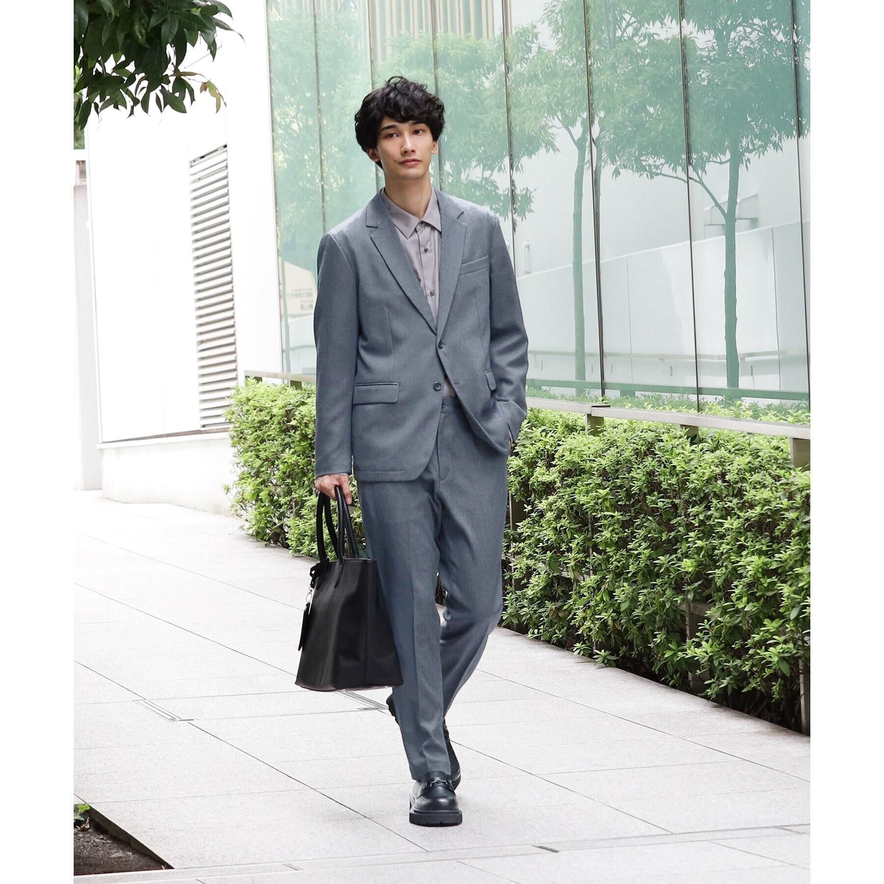 tk.TAKEO KIKUCHI「【ジャケット＋パンツ2点セット】エステルサージセットアップ／洗える/ビジネス対応可/イージーケア」|スーツ|
