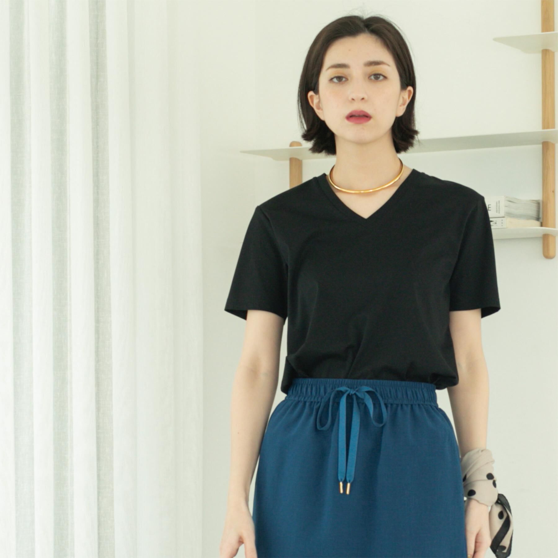 OPAQUE.CLIP「《5色展開／SS-LLサイズ》VネックベーシックTシャツ【接触冷感／洗濯機洗い可】」|Tシャツ・カットソー|
