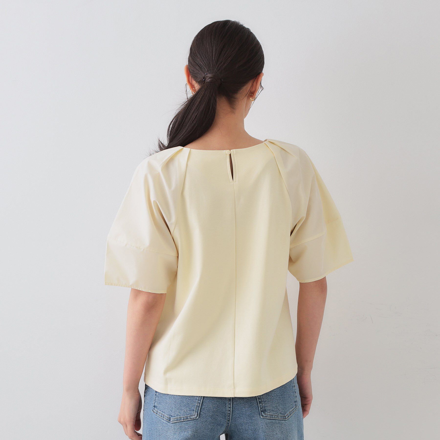 OPAQUE.CLIP「《S-LLサイズ》ランタンスリーブトップス【UV／接触冷感／洗濯機洗い可】」|Tシャツ・カットソー|
