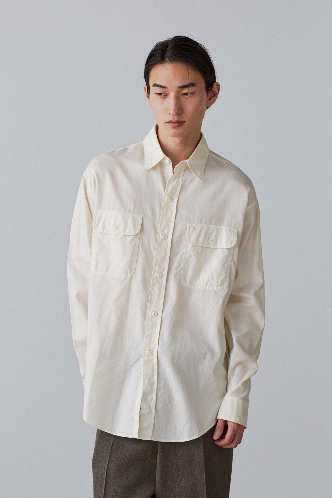 YLEVE 「ＣＯＴＴＯＮ　ＶＩＹＥＬＬＡ　ＷＯＲＫ　ＳＨ」|シャツ・ブラウス|ホワイト