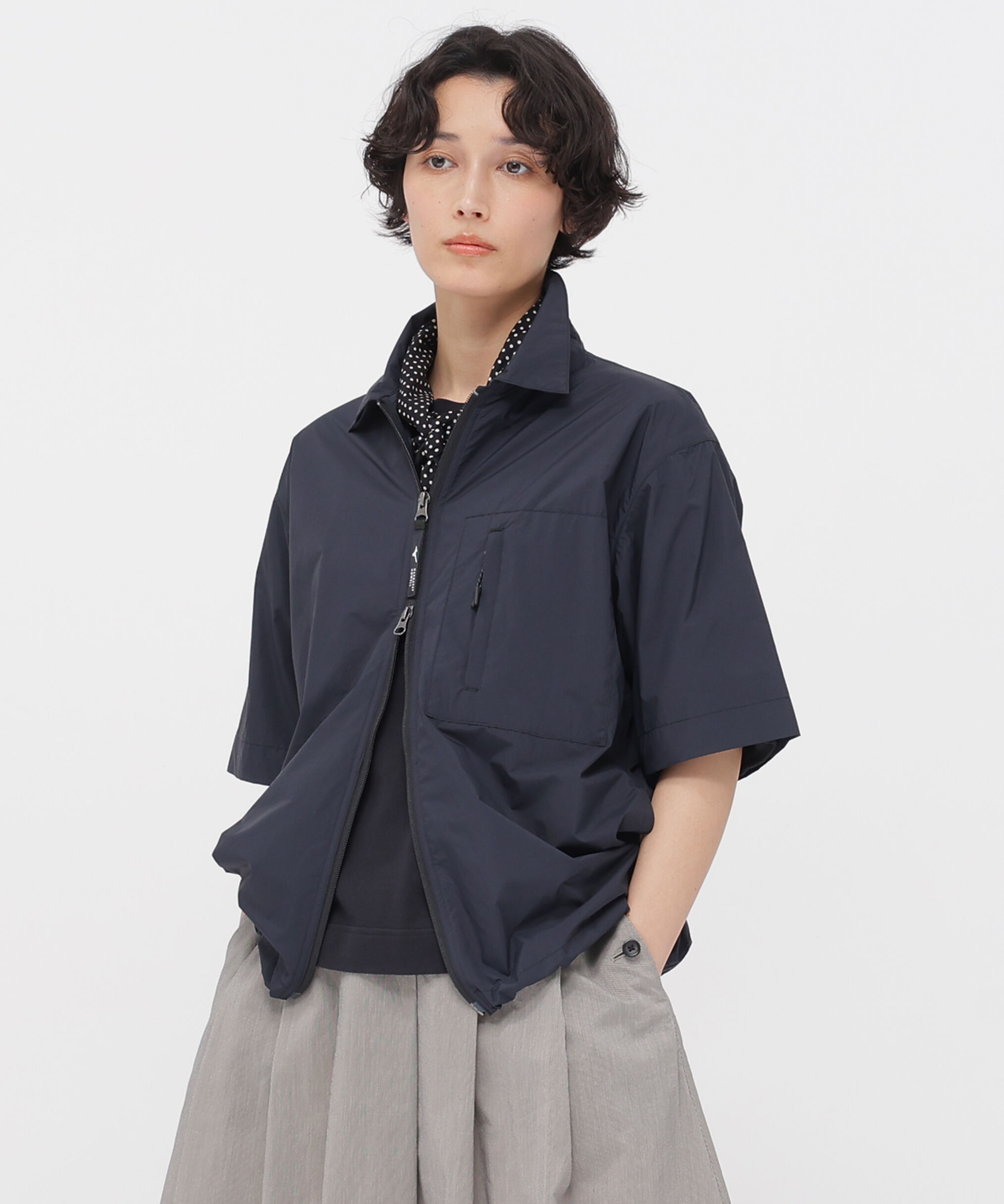  「WATER REPELLENT LIGHTWEIGHT NYLON POPLIN SHIRT」|Tシャツ・カットソー|BLACK