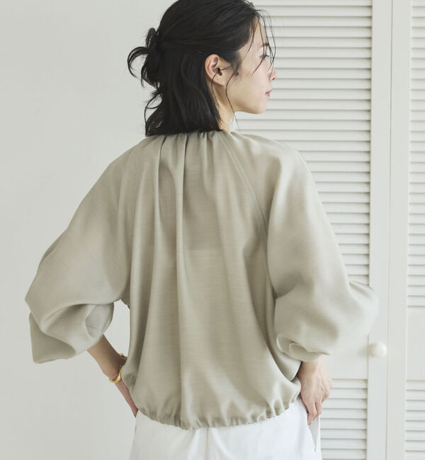 Doux archives「麻調シアーネックギャザーブルゾン」|その他|