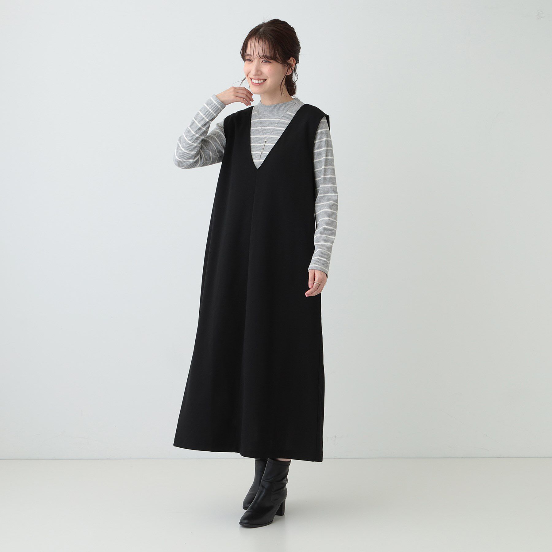 SHOO･LA･RUE「【S-LL】テレコリブハイネックトップス」|Tシャツ・カットソー|