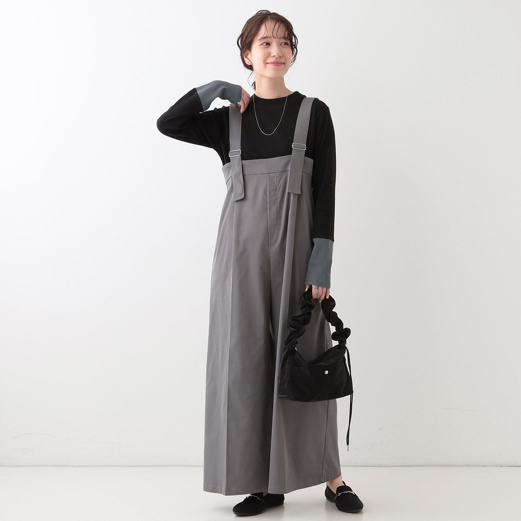 SHOO･LA･RUE「【S-LL】テレコ袖配色切り替えトップス」|Tシャツ・カットソー|