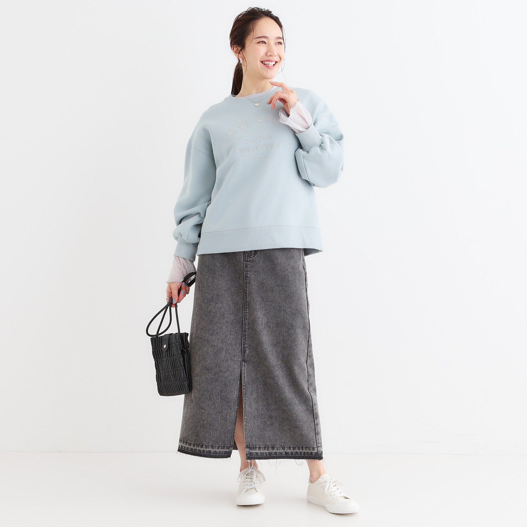 SHOO･LA･RUE「【S-LL】重ね着コーデで差をつける お袖チュールリブトップス」|Tシャツ・カットソー|