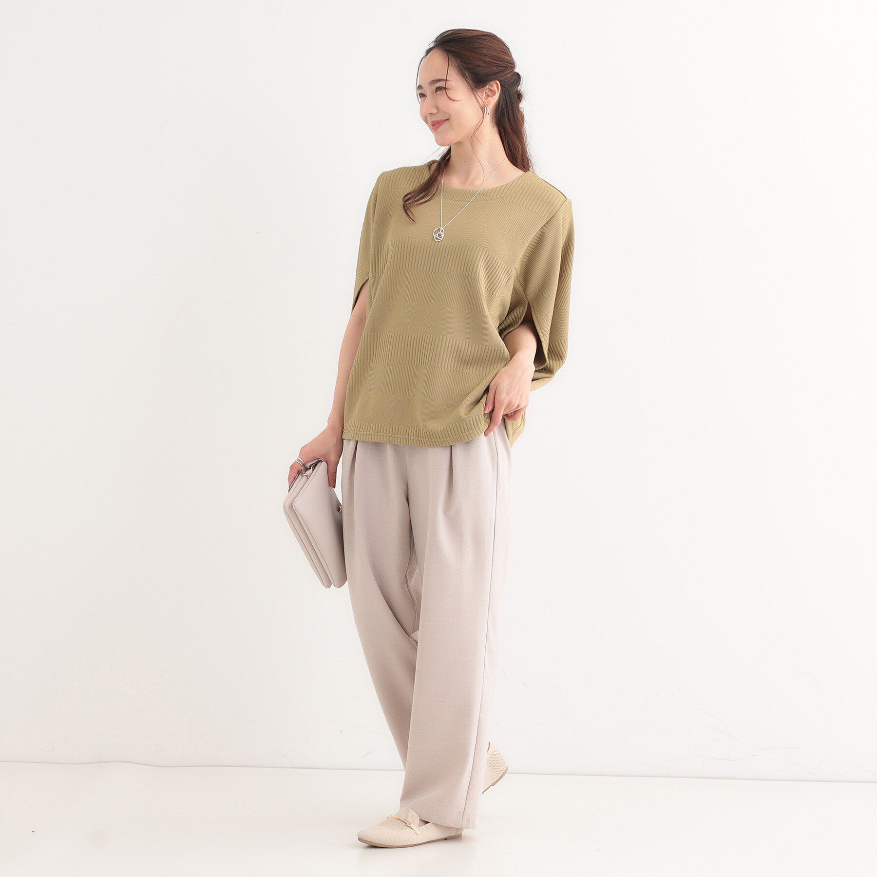 SHOO･LA･RUE「【2点セット/体型カバー】ロングシーズン楽しめる モモンガトップス＆ロンT」|その他|