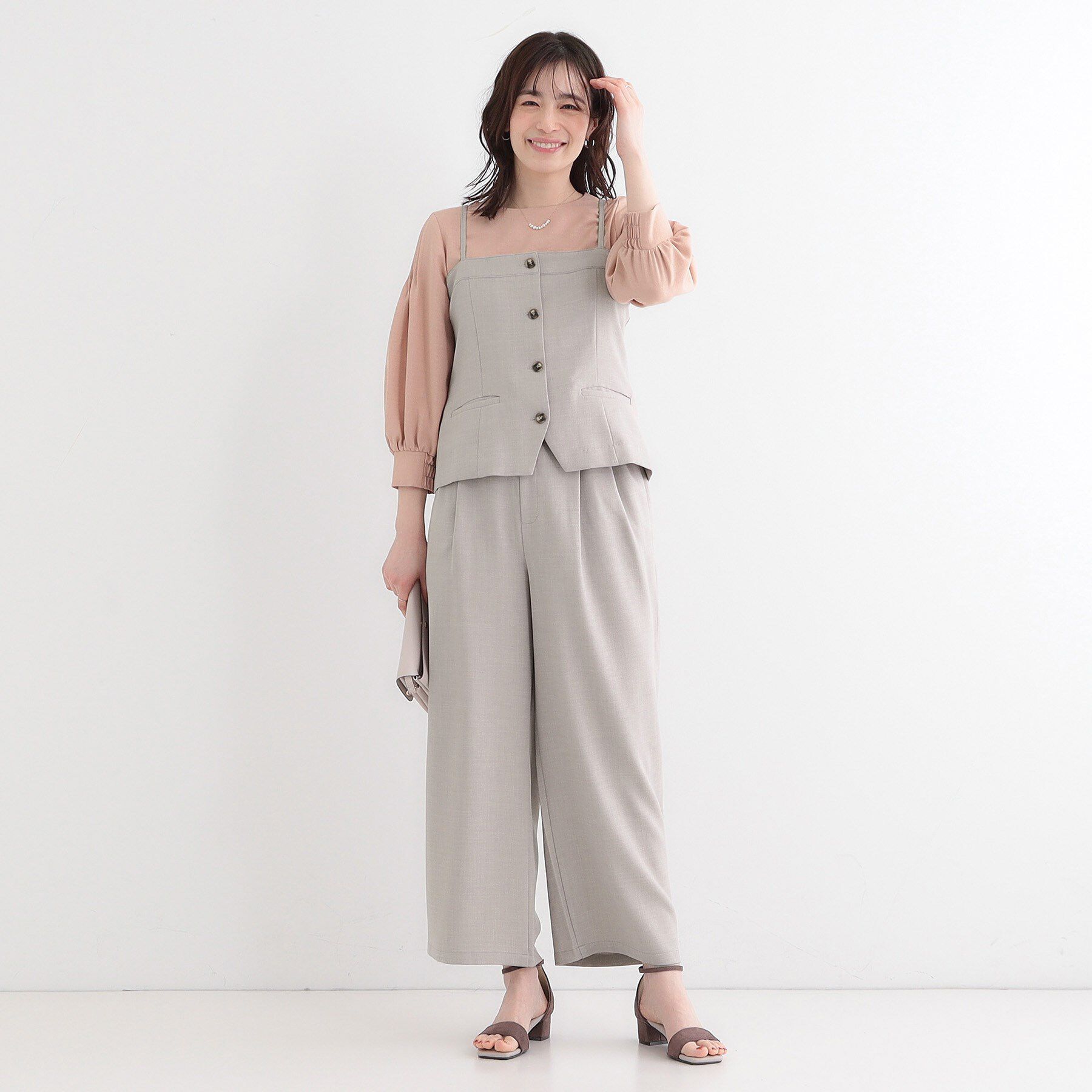 SHOO･LA･RUE「【セットアップ可】麻調イージーワイドパンツ」|その他|