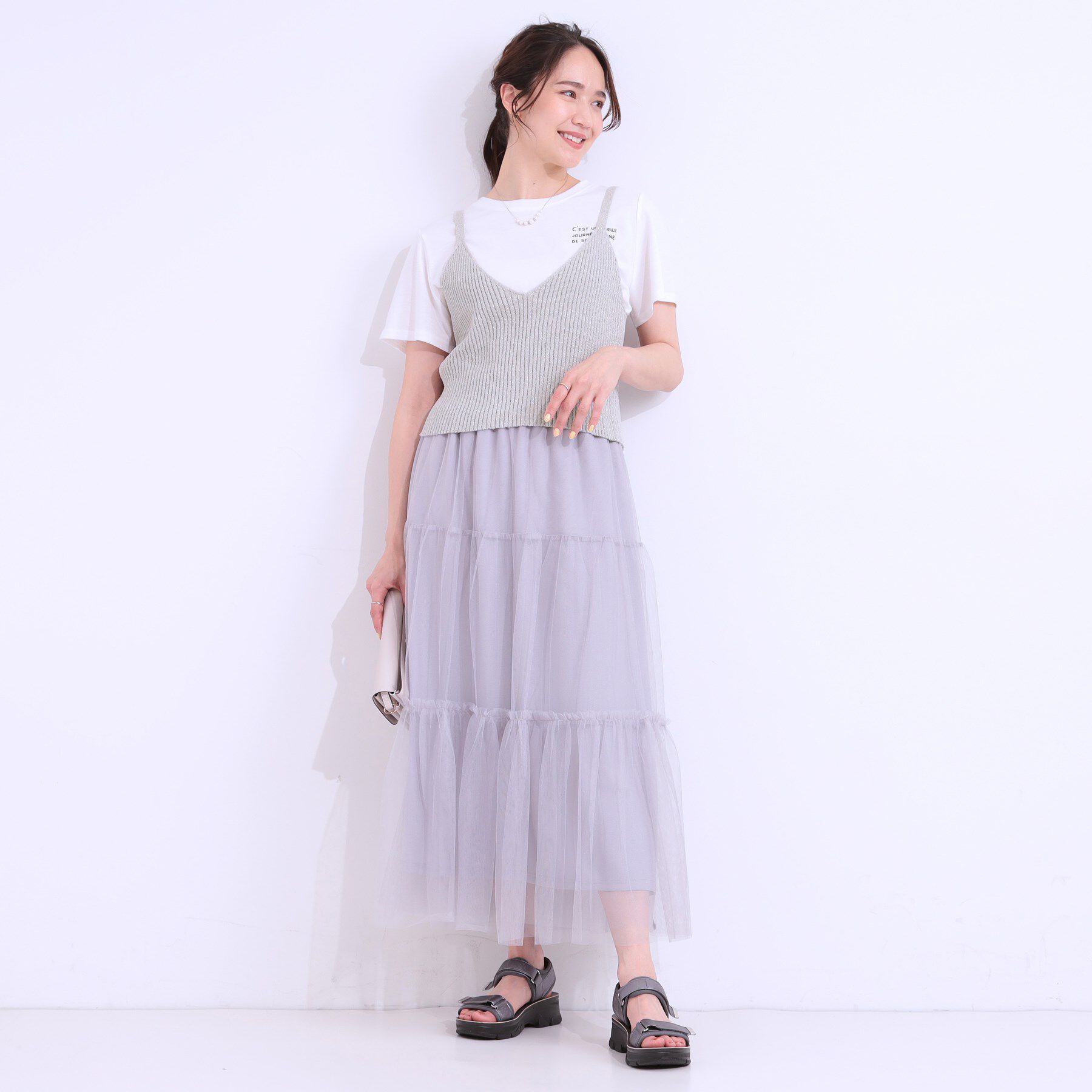 SHOO･LA･RUE「【S-LL/2点セット】ラメニットキャミ＆ロゴTシャツ」|その他|