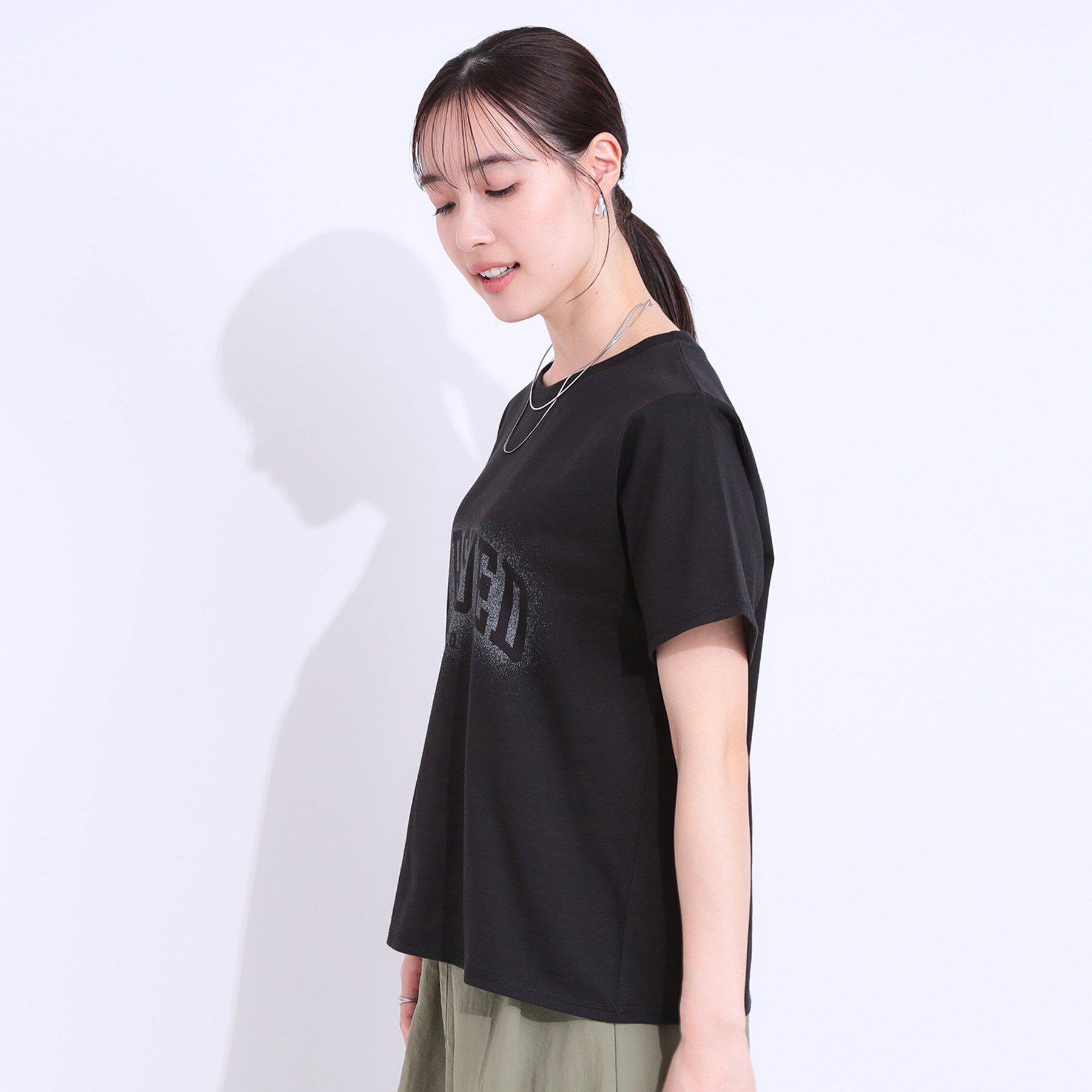 SHOO･LA･RUE「【洗える/S-LL】選べる3柄 ベーシックプリントTシャツ」|Tシャツ・カットソー|