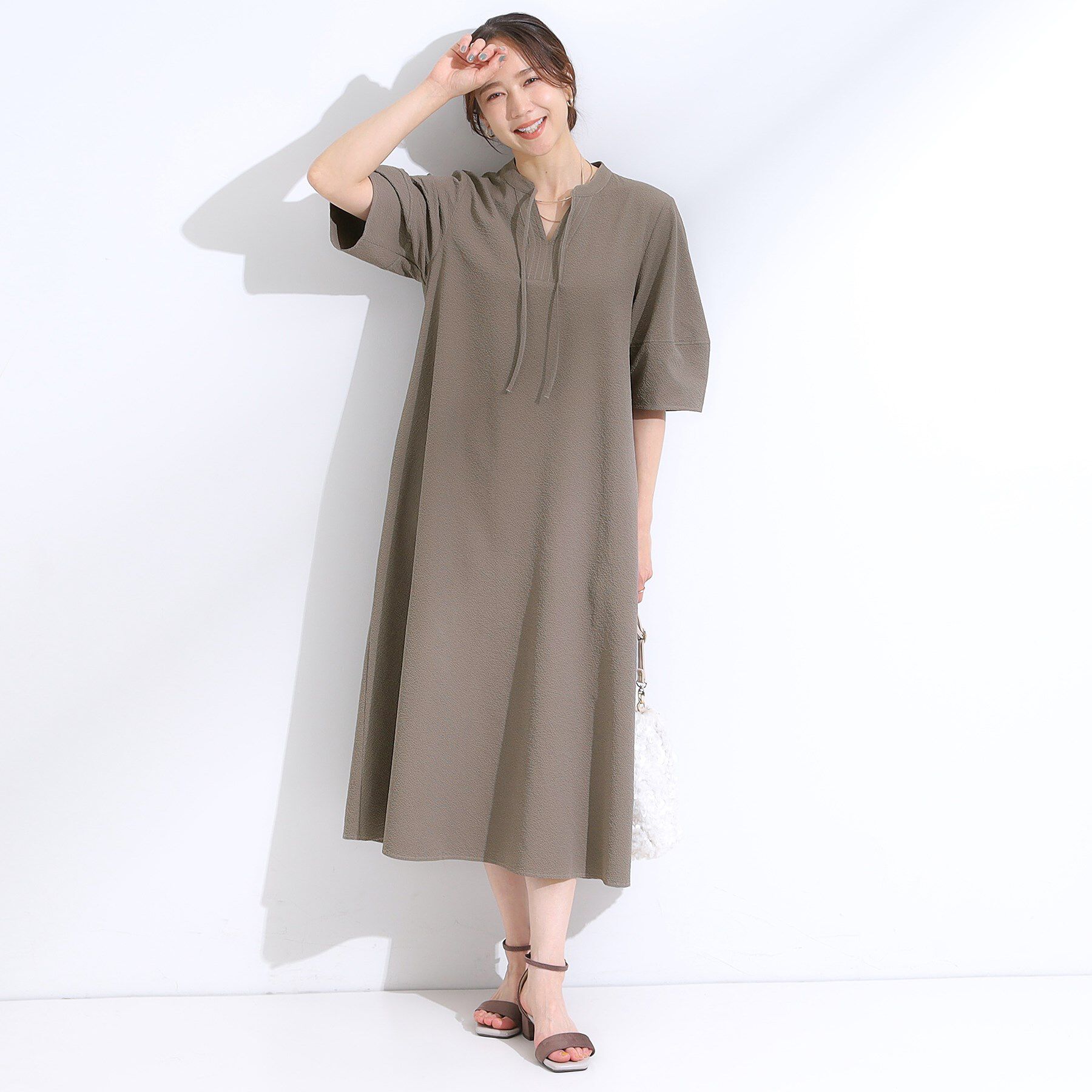 SHOO･LA･RUE「一枚で着映え お袖ランタンワンピース」|ワンピース|