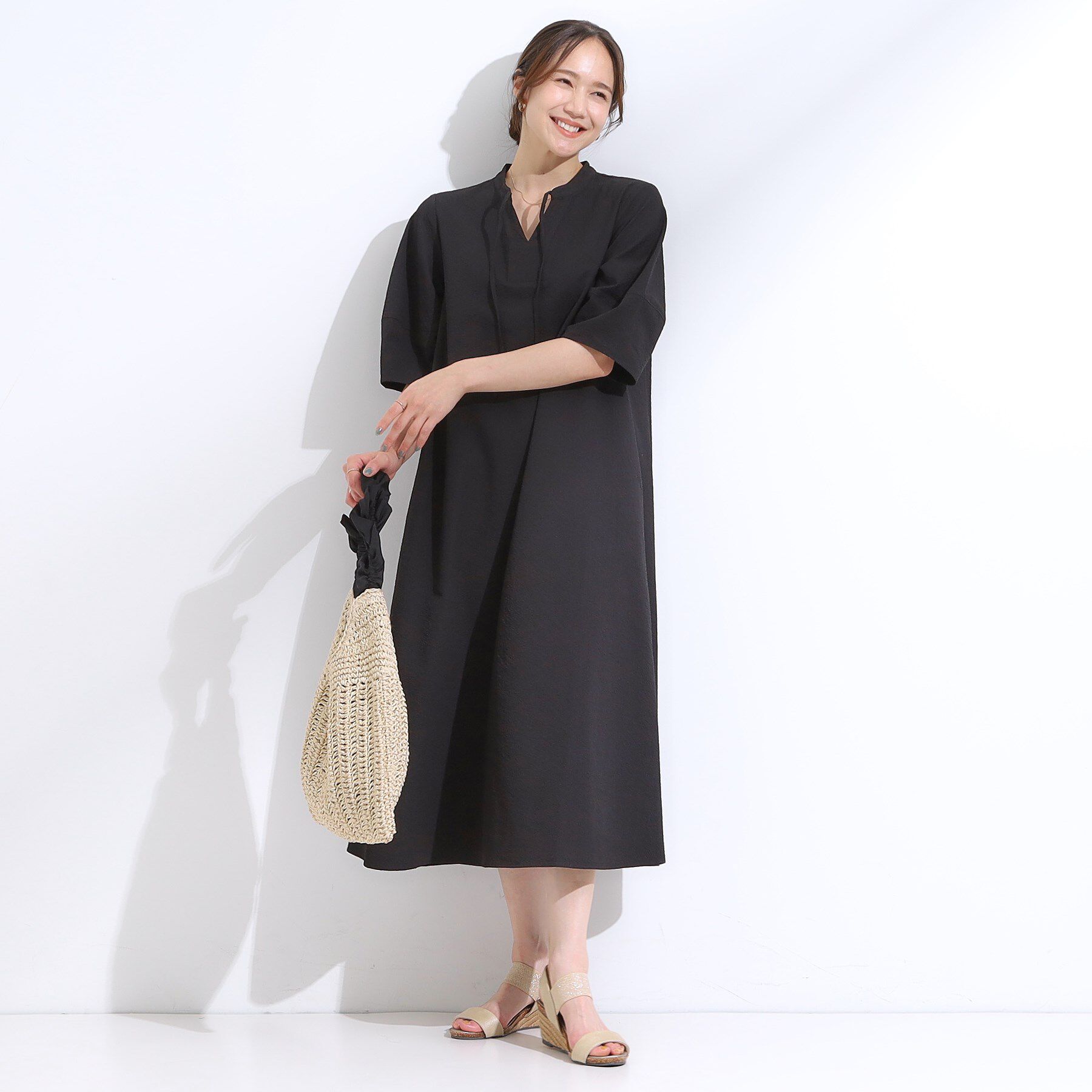 SHOO･LA･RUE「一枚で着映え お袖ランタンワンピース」|ワンピース|