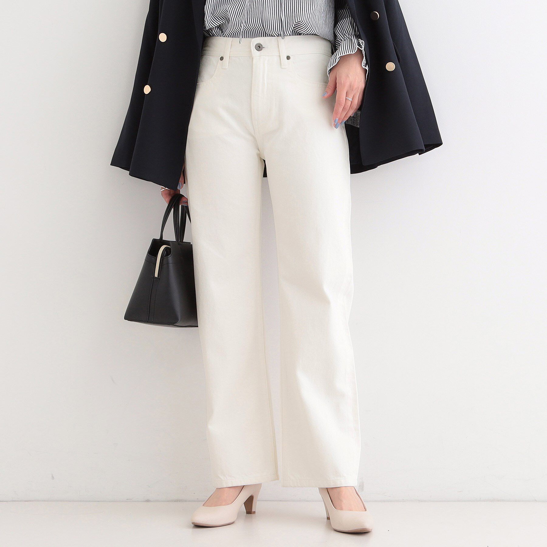 SHOO･LA･RUE「【SHOO・LA・RUE DENIM/SS-LL】程よい厚みの ストレートデニムパンツ（10.5オン」|デニム|オフホワイト(003
