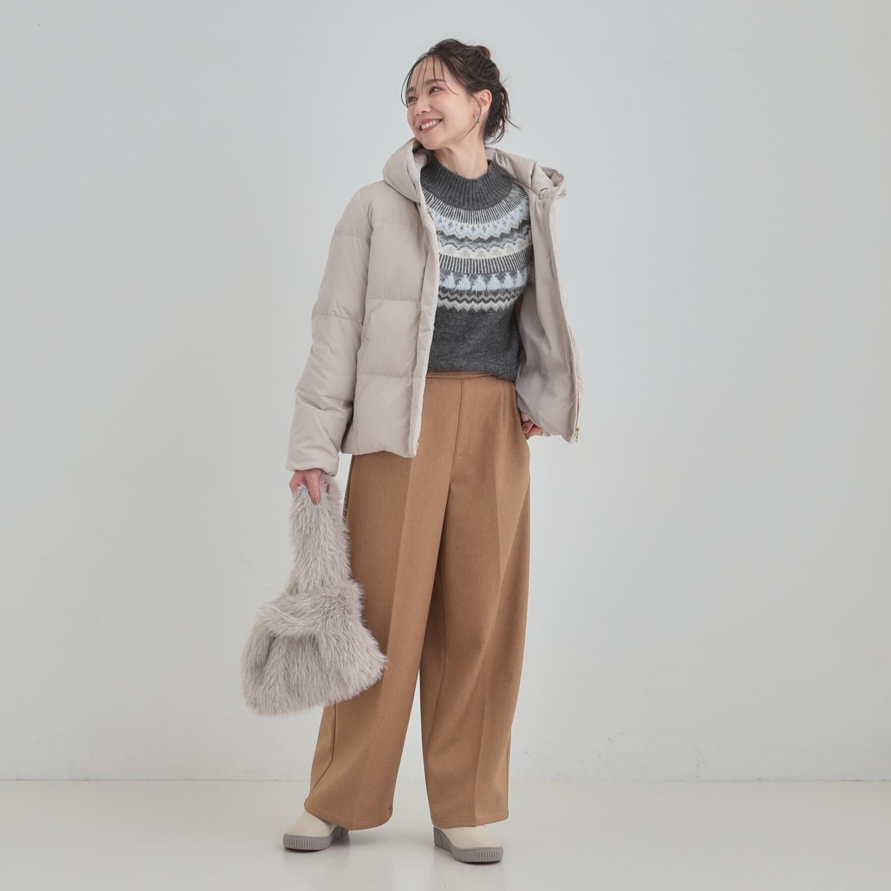 SHOO･LA･RUE「【洗濯機可/S-LL】配色が大人かわいい　フェアアイル柄求心ニット」|ニット・セーター|