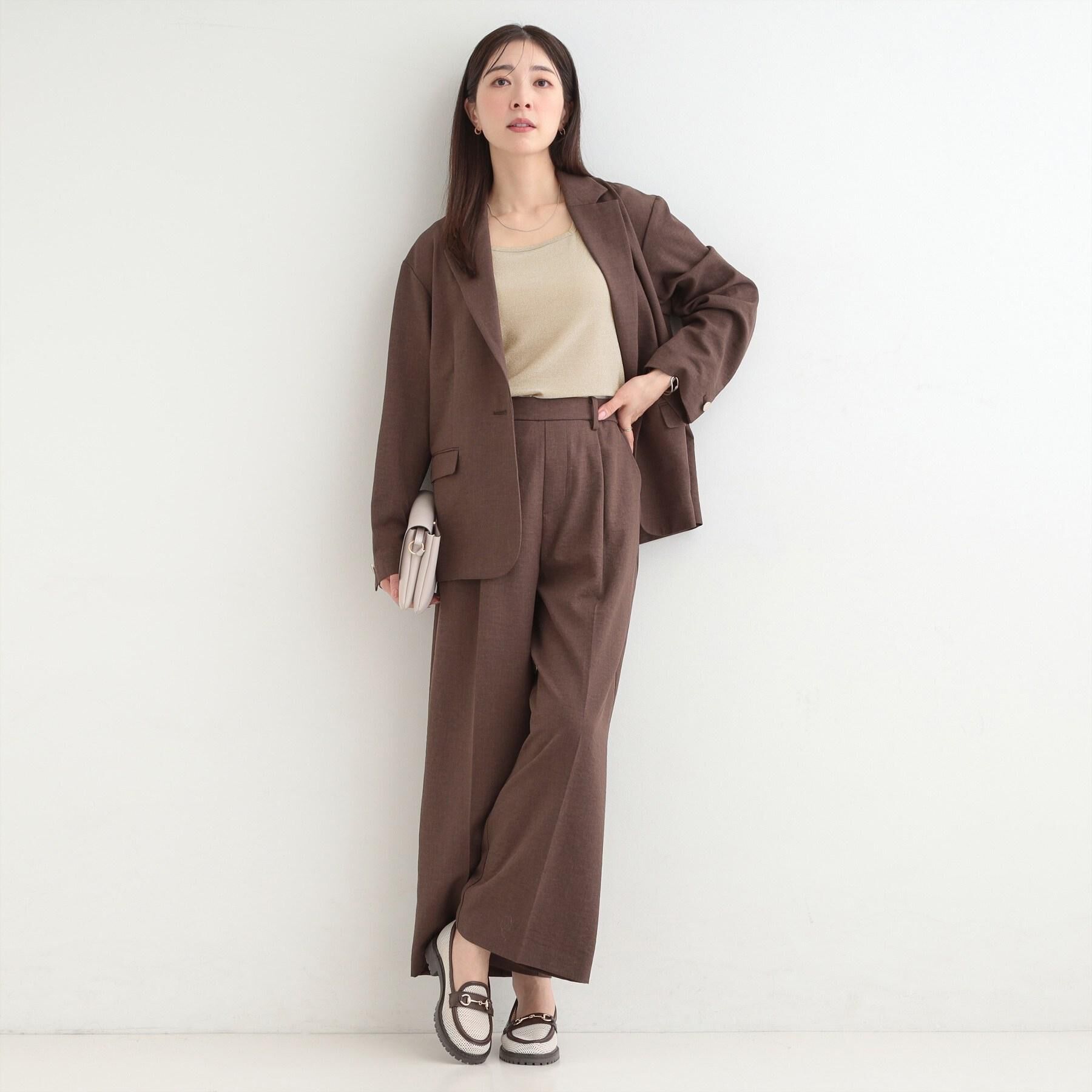 SHOO･LA･RUE「【洗濯機可/セットアップ可/UV/SS-LL】きちんとリラックス きれい見えワイドパンツ」|その他|