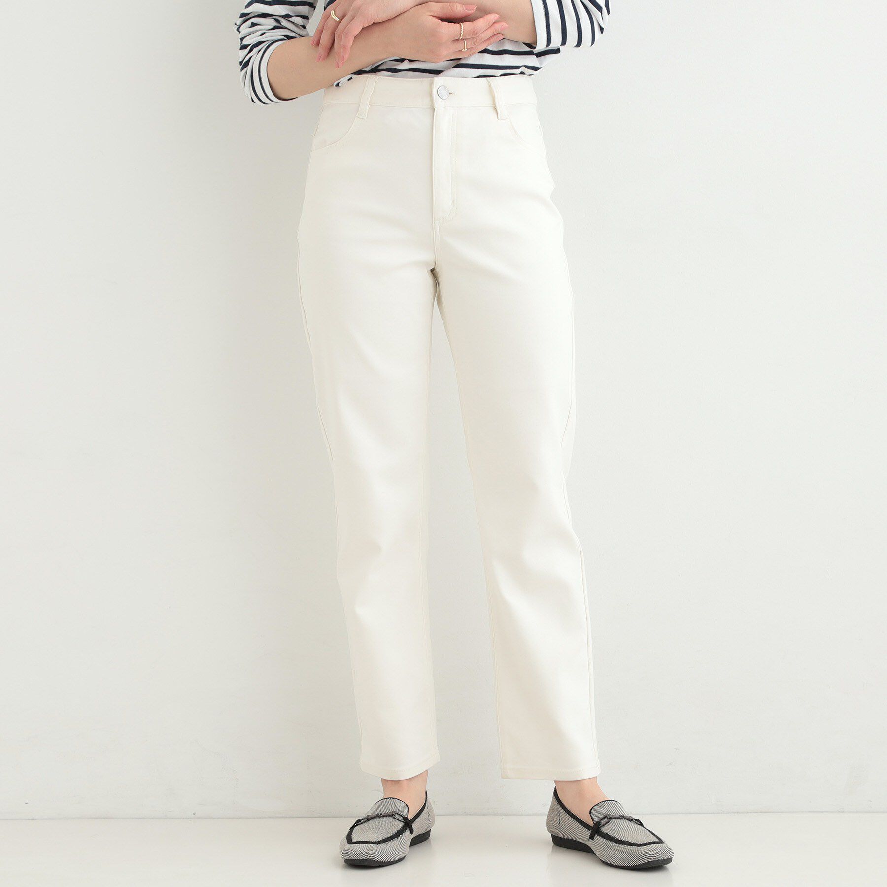 SHOO･LA･RUE「【洗濯機可/SS-LL/ストレッチ】すらっときれい見え 大人のストレッチストレートパンツ」|その他|