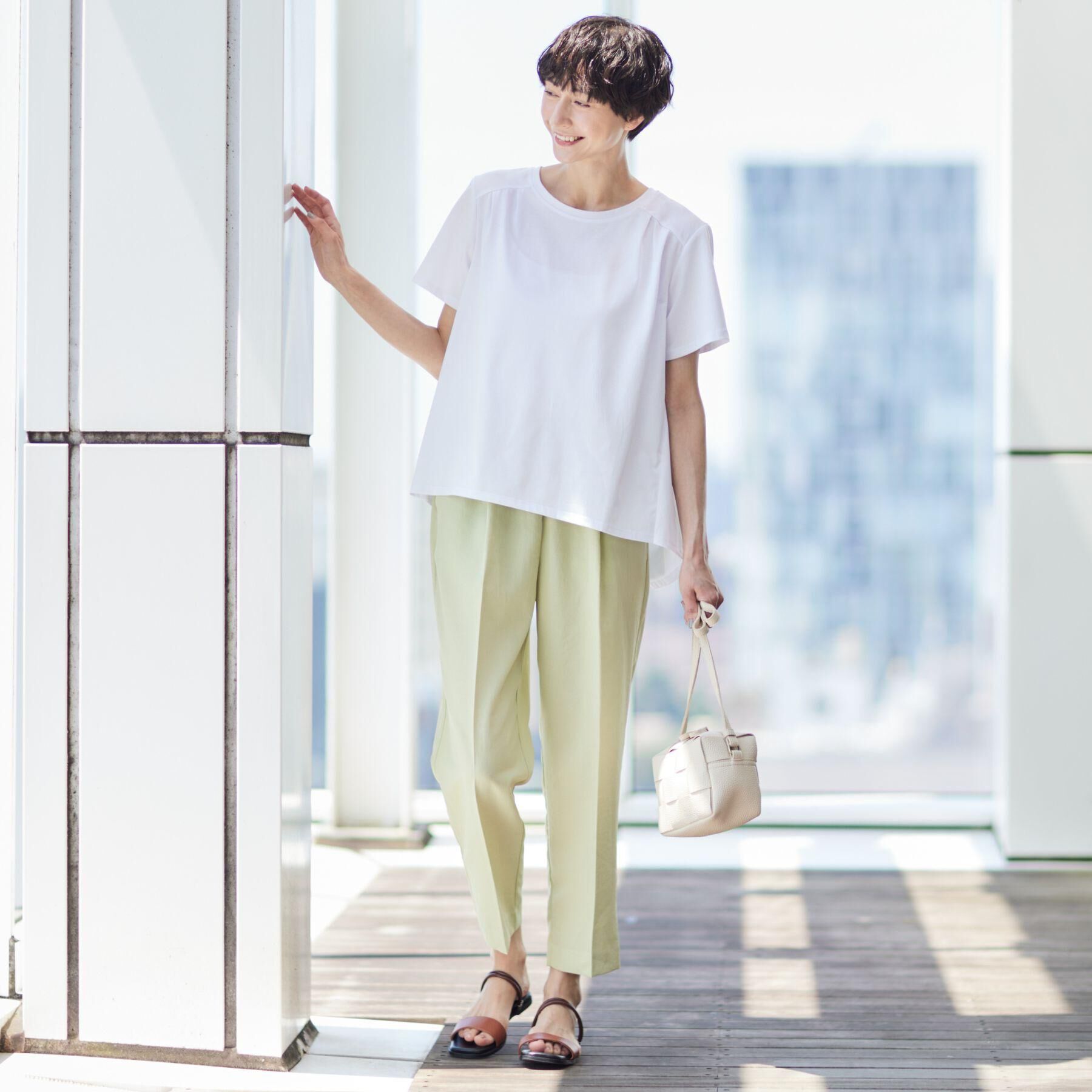 Dessin「【ウエストゴム・洗える】センターライン入りテーパードパンツ（XS～L）」|その他|
