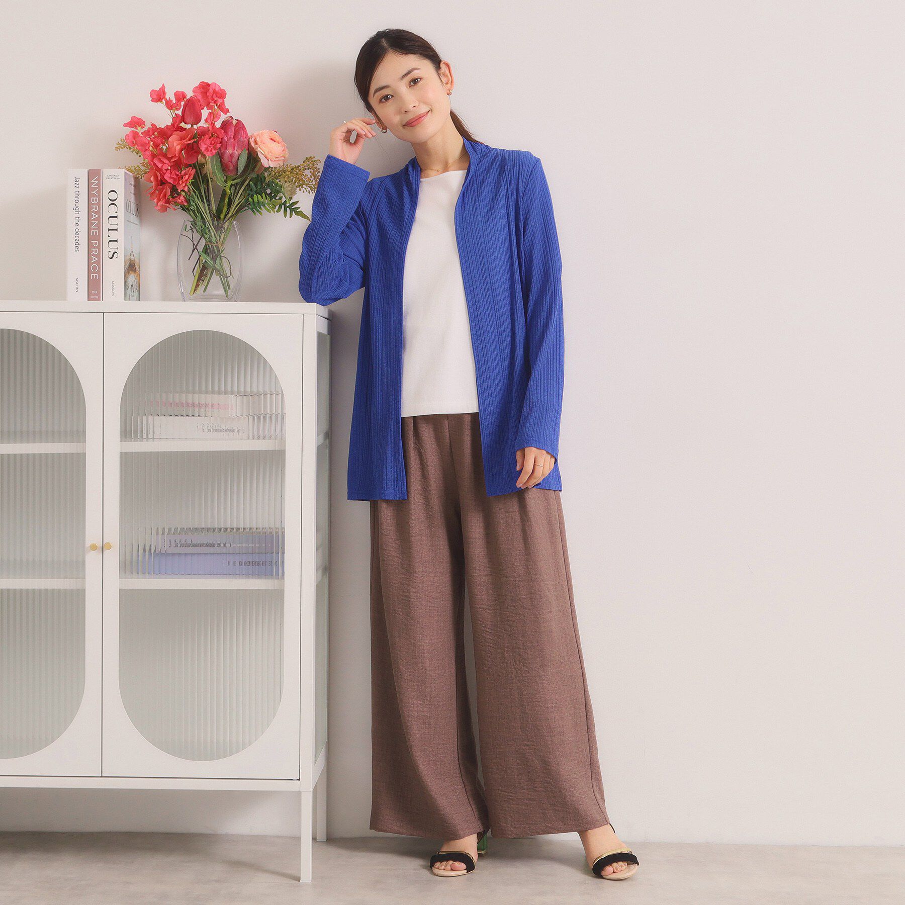 ITS&rsquo;DEMO「【洗濯機OK】シアーテレコ着流しカーディガン」|カーディガン|
