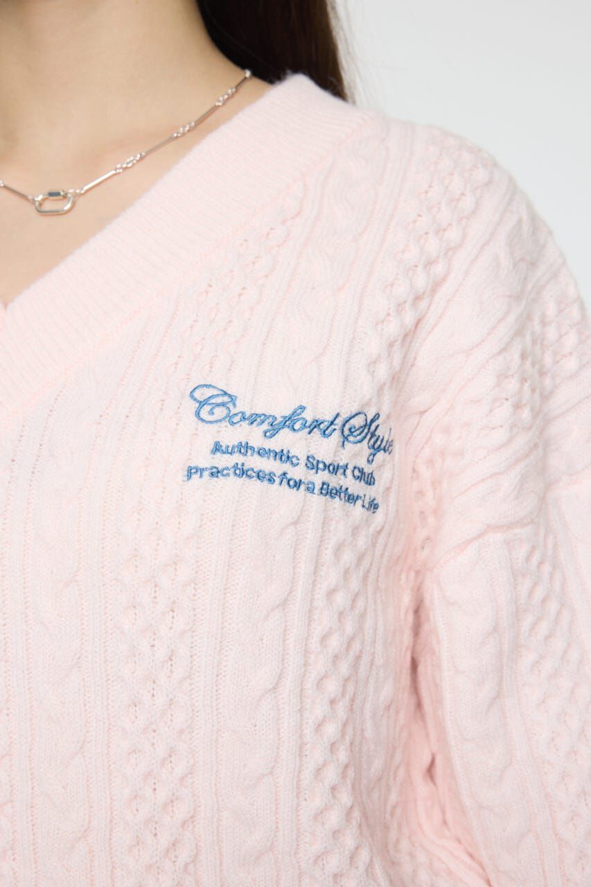 MOUSSY「CABLE V NECK ニット」|ニット・セーター|