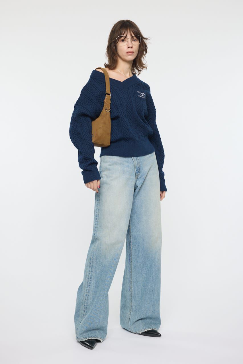 MOUSSY「CABLE V NECK ニット」|ニット・セーター|