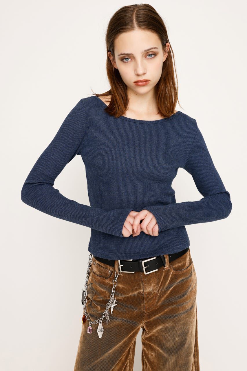 SLY「2WAY CUT RIB トップス」|Tシャツ・カットソー|