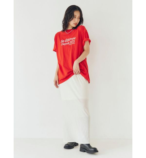 Ungrid「ミニスラブビッグシルエットロゴTee」|Tシャツ・カットソー|