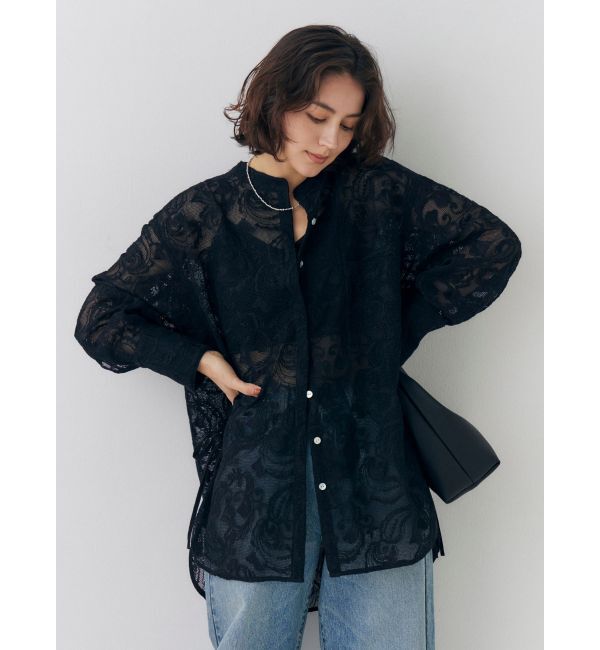 Ungrid「レース刺繍ルーズシャツ」|シャツ・ブラウス|