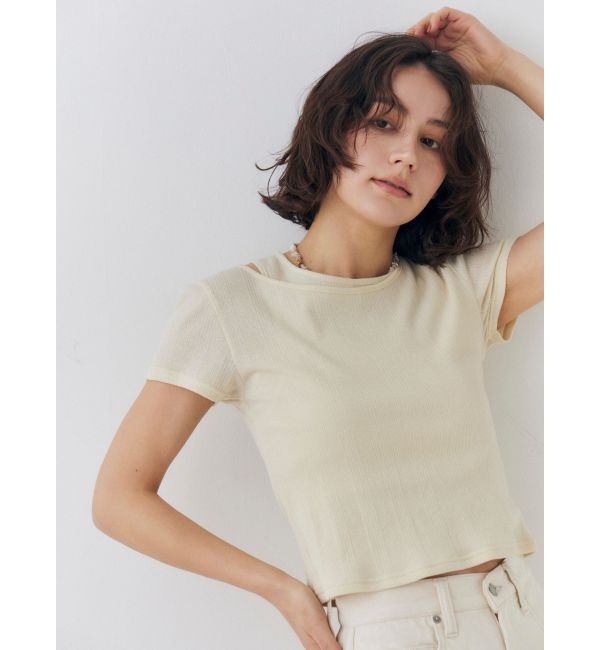 Ungrid「ショルダーデザインシアーTee」|Tシャツ・カットソー|