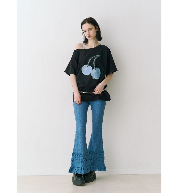 jouetie「チェリーワンショルルーズTシャツ」|Tシャツ・カットソー|