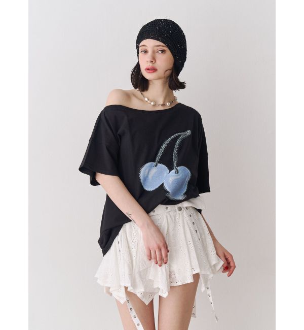 jouetie「チェリーワンショルルーズTシャツ」|Tシャツ・カットソー|