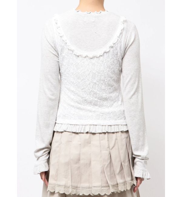 merry jenny「lace layered long tee」|Tシャツ・カットソー|